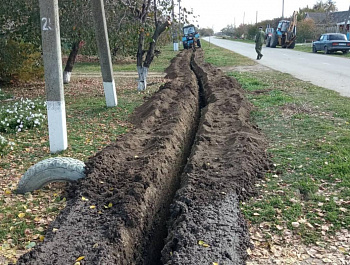 Ремонт водопровода по улице Соболя в селе Новопавловка